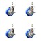 Service Caster 4 Inch 316SS Blue Polyurethane Swivel 1/2 Inch Threaded Stem Caster Set Brake SCC SS316TS20S414-PPUB-BLUE-TLB-121315-4 - alternate 1